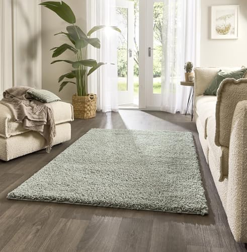 Lord of Rugs Luxuriöser Shaggy-Teppich für Wohnzimmer, gemütlicher Plüsch, Hochflor, hochwertiger Teppich, 5,5 cm dick, weich, flauschig, Schlafzimmer, Zottelteppich, Eukalyptusgrün, 160 x 230 cm Lord of Rugs Luxuriöser Shaggy-Teppich für Wohnzimmer, gemütlicher Plüsch, Hochflor, hochwertiger Teppich, 5,5 cm dick, weich, flauschig, Schlafzimmer, Zottelteppich, Eukalyptusgrün, 160 x 230 cm von Lord of Rugs