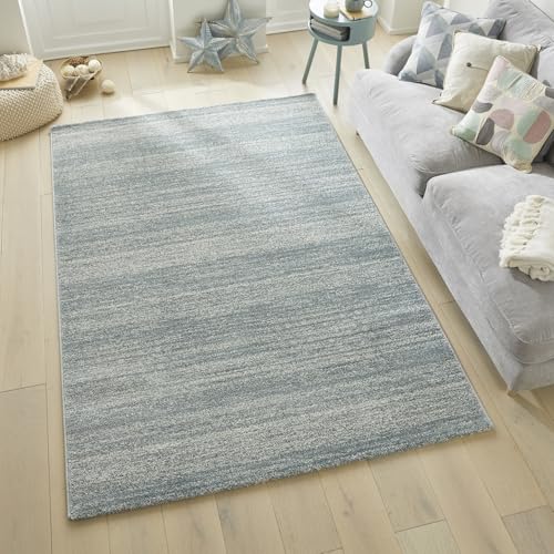 Lord of Rugs Somerset Teppich, moderner, traditioneller, weicher Plüschflorteppich für Wohnzimmer, Schlafzimmer, Flur, leicht zu reinigende Fläche (SOM101 Aquablau, 120 x 170 cm) von Lord of Rugs