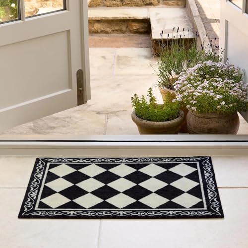 Lord of Rugs Waschbare Fußmatte für Eingangsbereich, Flur, Läufer, Bad oder Küche, leicht zu reinigen, langlebig, saugfähig, schmutzabweisend, Schmutzfangmatte (Manor-Fliese, 50 x 75 cm) von Lord of Rugs