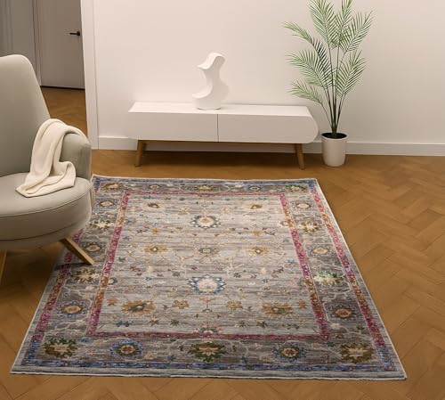 Sojourn Teppich Modern Traditionelles Vintage Design Kurzflor Teppich für Wohn- & Esszimmer Flur Mehrfarbig Teppiche (Holt, 120 x 170 cm) von Lord of Rugs