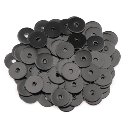 LordHardware Schwarze Kotflügel-Unterlegscheiben, 18–8 (304) Edelstahl, flache Kotflügelscheibe (#8 x 3/4 Zoll) von LordHardware