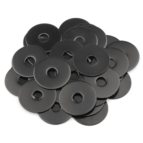 LordHardware Schwarze Kotflügel-Unterlegscheiben, 18–8 (304) Edelstahl, flache Kotflügelscheibe (0,95 x 3,8 cm) von LordHardware