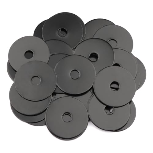 LordHardware Schwarze Kotflügelscheiben, 18–8 (304) Edelstahl, flache Kotflügelscheibe (5/16 Zoll x 1-1/2 Zoll) von LordHardware