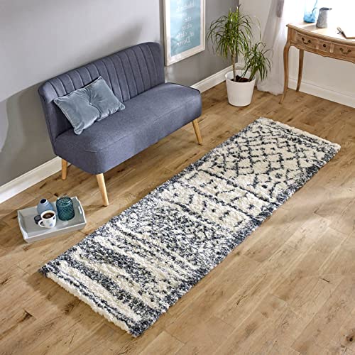 LordofRugs Alto Teppich im marokkanischen Boho-Stil, Scandi, Tribal-Stil, weich, hohe Florqualität, 80 x 240 cm, Läufer AL04, Cremefarben/Grau von Lord of Rugs