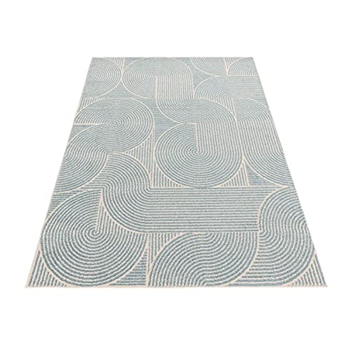 LordofRugs Muse MU05 blau gestreift, 80 x 150 cm von Lord of Rugs