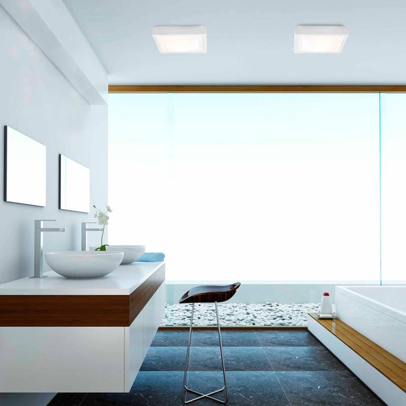 Badezimmer-Deckenleuchte Tola, 32 x 32 cm, weiß von FARO BARCELONA