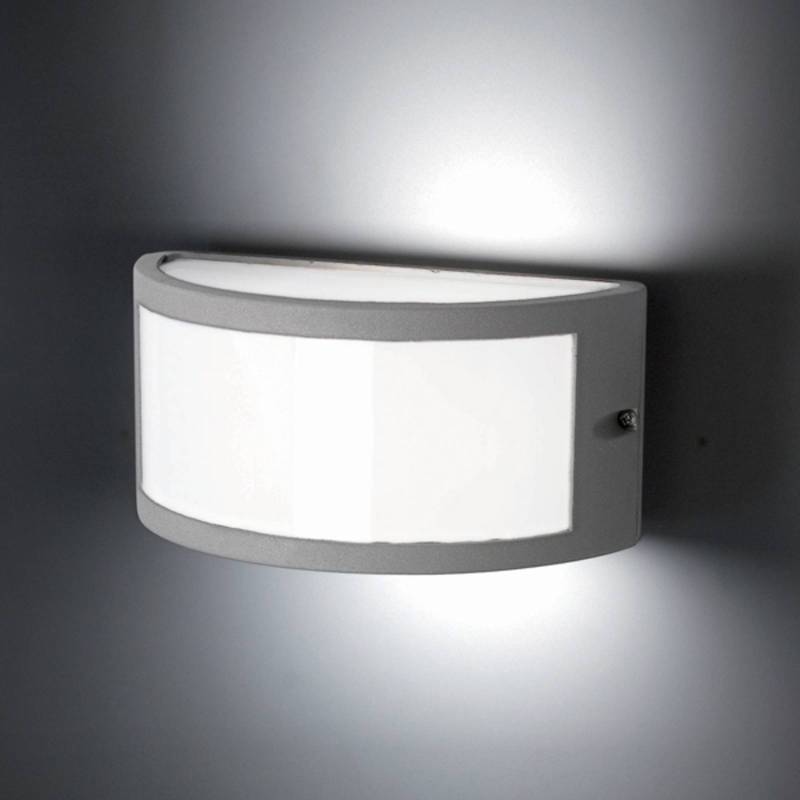 Außenwandleuchte Negus, grau, Aluminium, Kunststoff, E27 von FARO BARCELONA