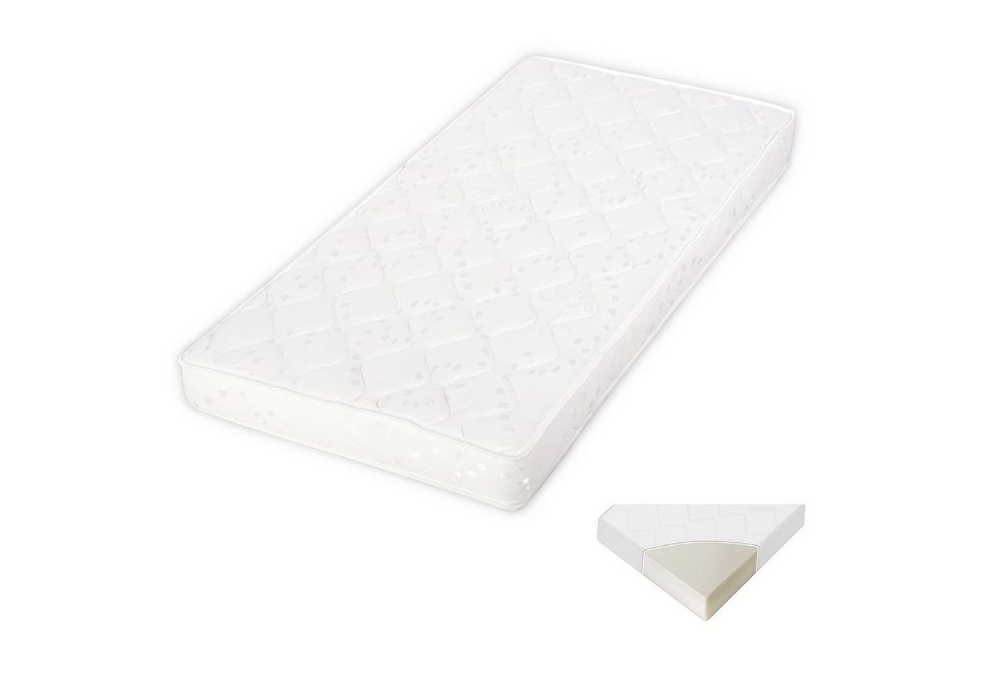 Kindermatratze Babybett Matratze 110 x 62 x 10, Lorelli, 10 cm hoch, Schonbezug waschbar von Lorelli