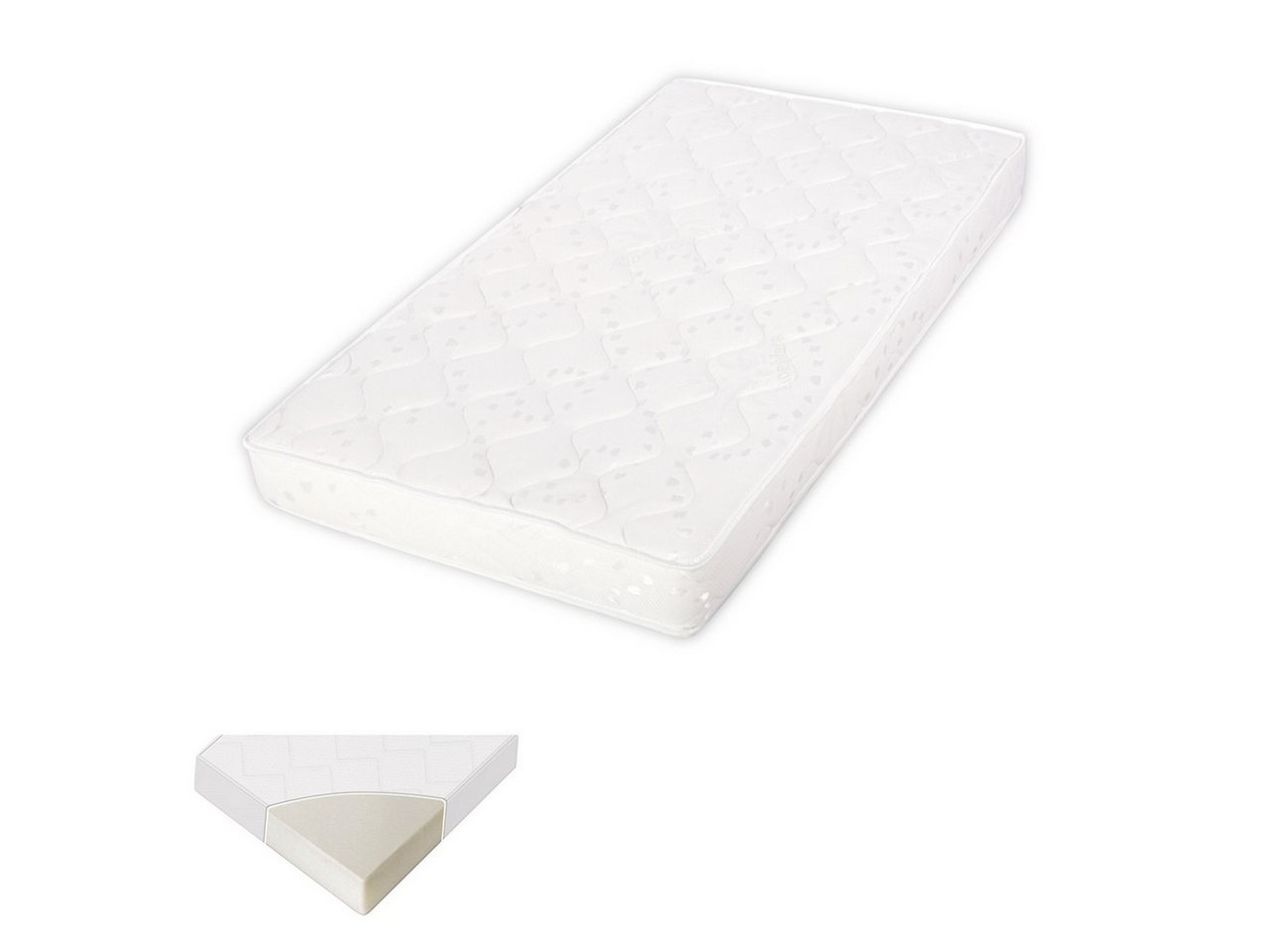 Kindermatratze Babybett Matratze 120 x 60 x 10, Lorelli, 10 cm hoch, Schonbezug abnehmbar waschbar von Lorelli