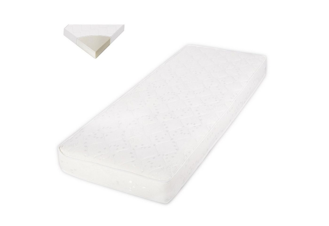 Kindermatratze Babybett Matratze 161 x 62 x 14, Lorelli, 14 cm hoch, antiallergisch Bezug waschbar von Lorelli