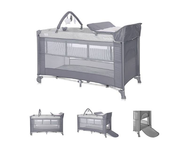 Lorelli Baby-Reisebett Reisebett Torino plus 2 Ebenen, Wickelauflage Spielbogen Räder faltbar von Lorelli