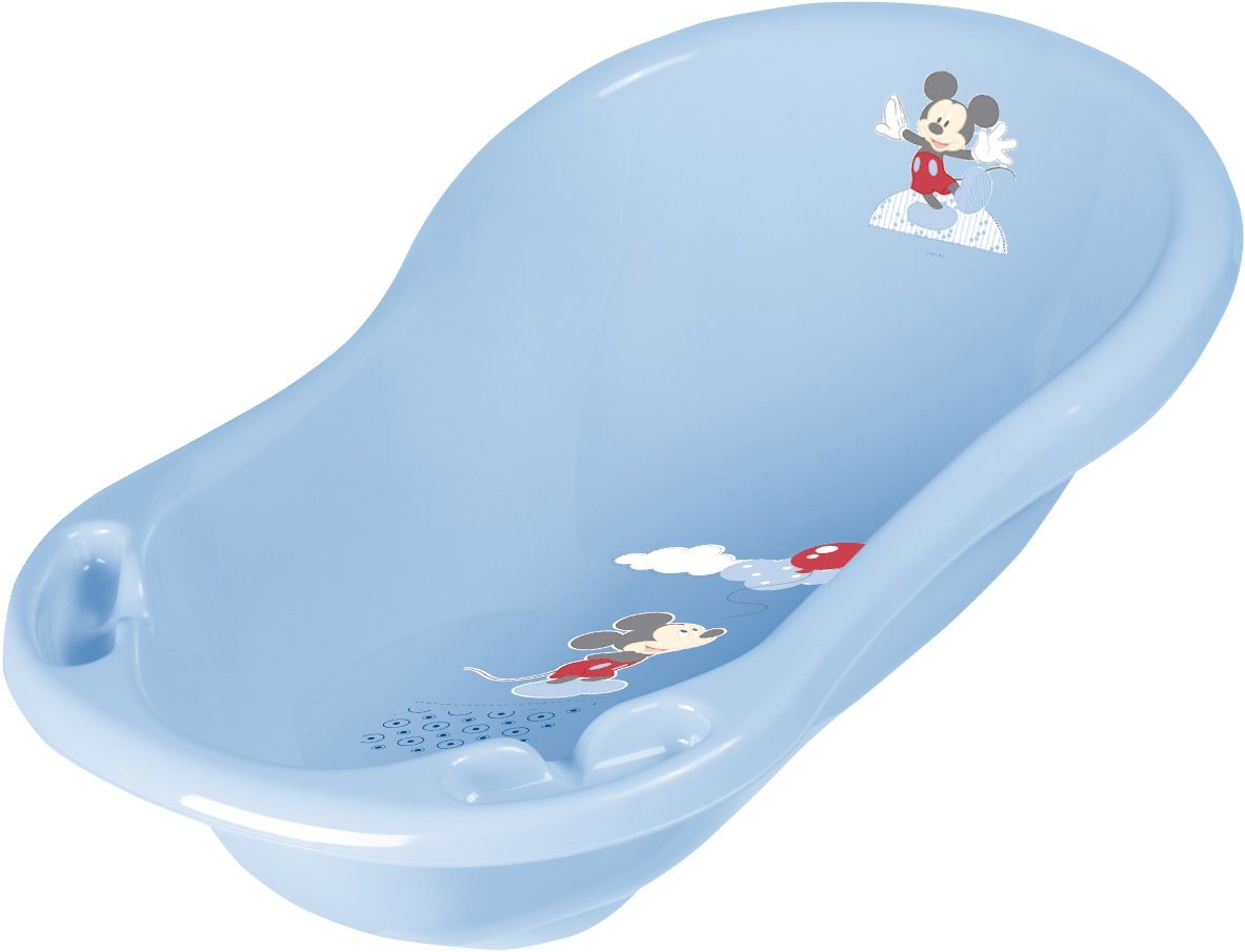 Lorelli Babybadewanne Babybadewanne Comic 84 cm, lang ergonomische Form Ablagefächer ab Geburt von Lorelli