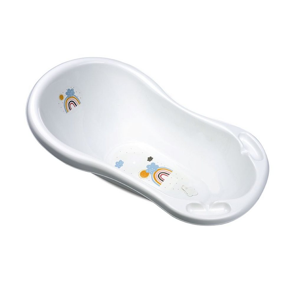 Lorelli Babybadewanne Babybadewanne Rainbow 84 cm, Wasserablauf ergonomische Form Ablagefächer von Lorelli