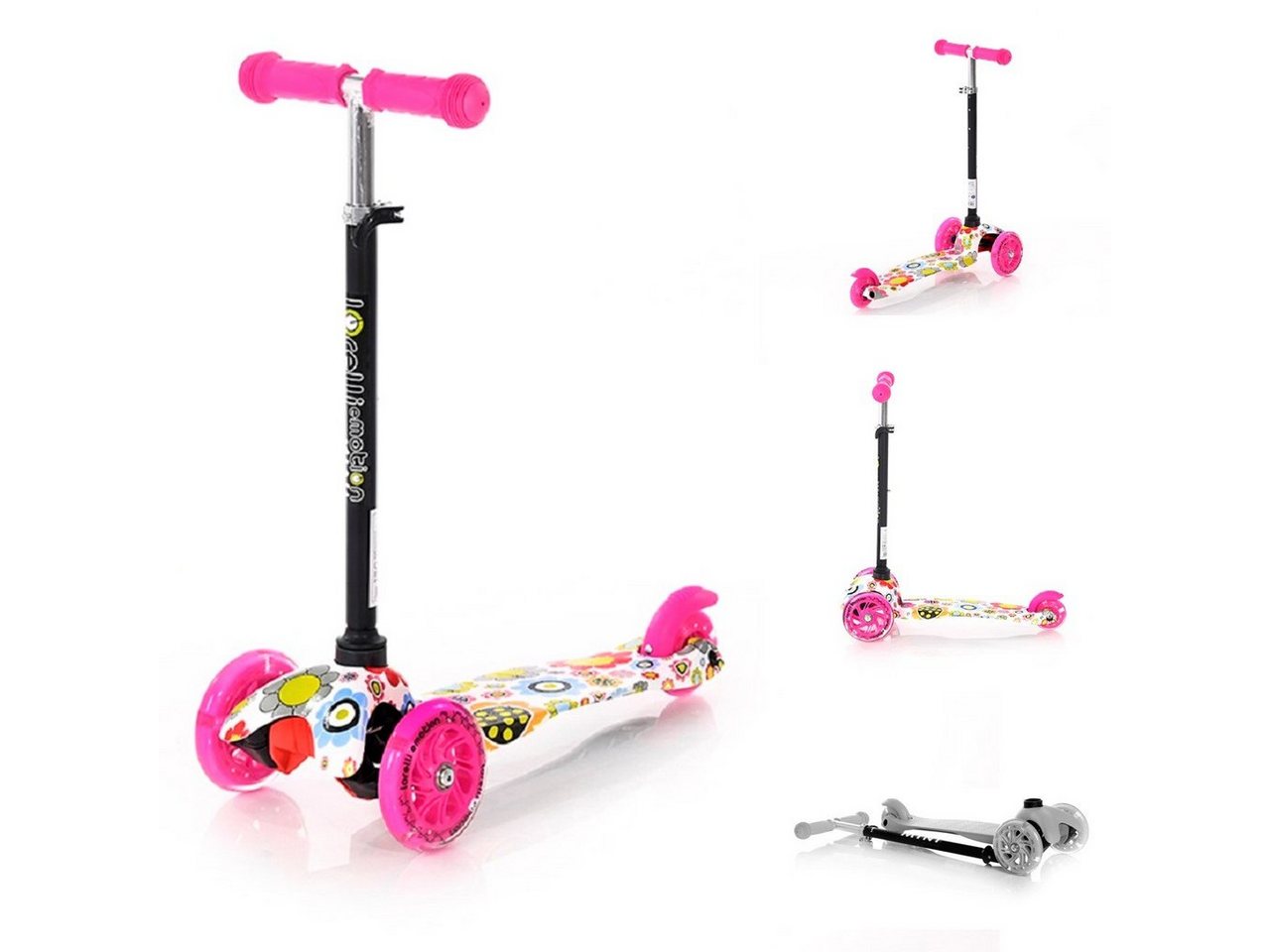 Lorelli Cityroller Kinderroller Mini, klappbar verstellbar PU Räder leuchten ABEC-7 Bremse von Lorelli