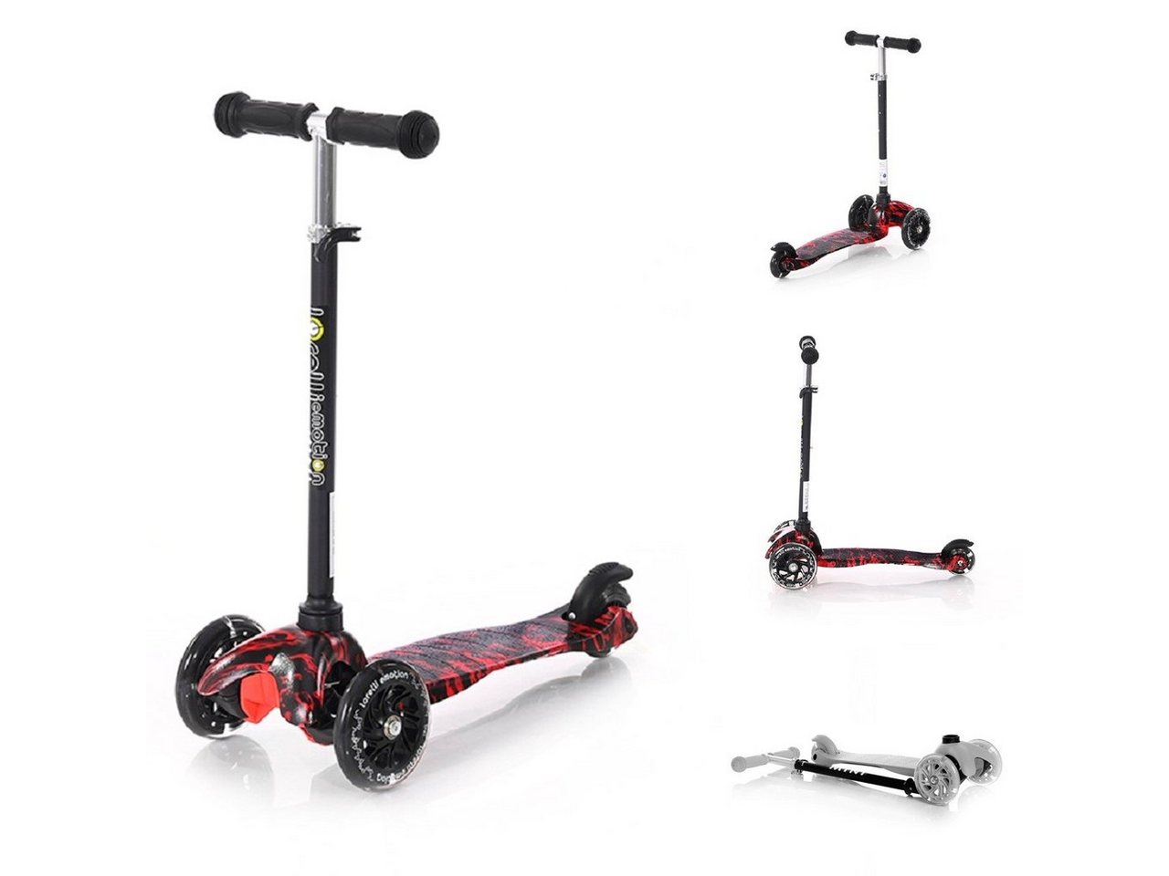 Lorelli Cityroller Kinderroller Mini, klappbar verstellbar PU Räder leuchten ABEC-7 Bremse von Lorelli