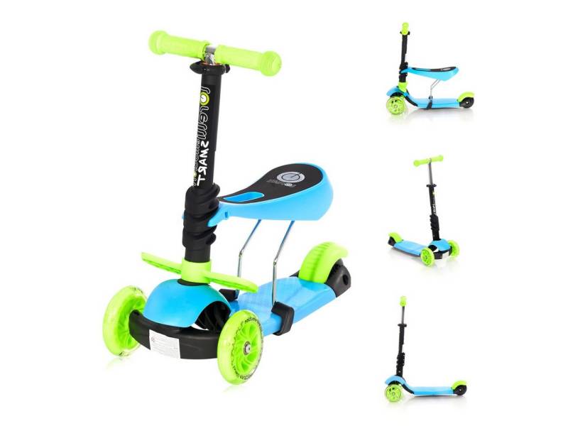 Lorelli Cityroller Kinderroller Smart 2 in 1, Smart PU Räder leuchten klappbar verstellbar von Lorelli