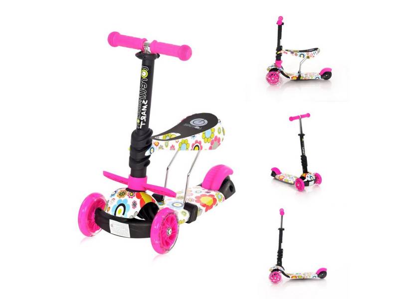 Lorelli Cityroller Kinderroller Smart 2 in 1, Smart PU Räder leuchten klappbar verstellbar von Lorelli