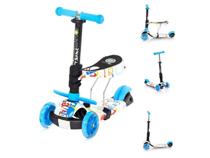 Lorelli Cityroller Kinderroller Smart 2 in 1, Smart PU Räder leuchten klappbar verstellbar von Lorelli