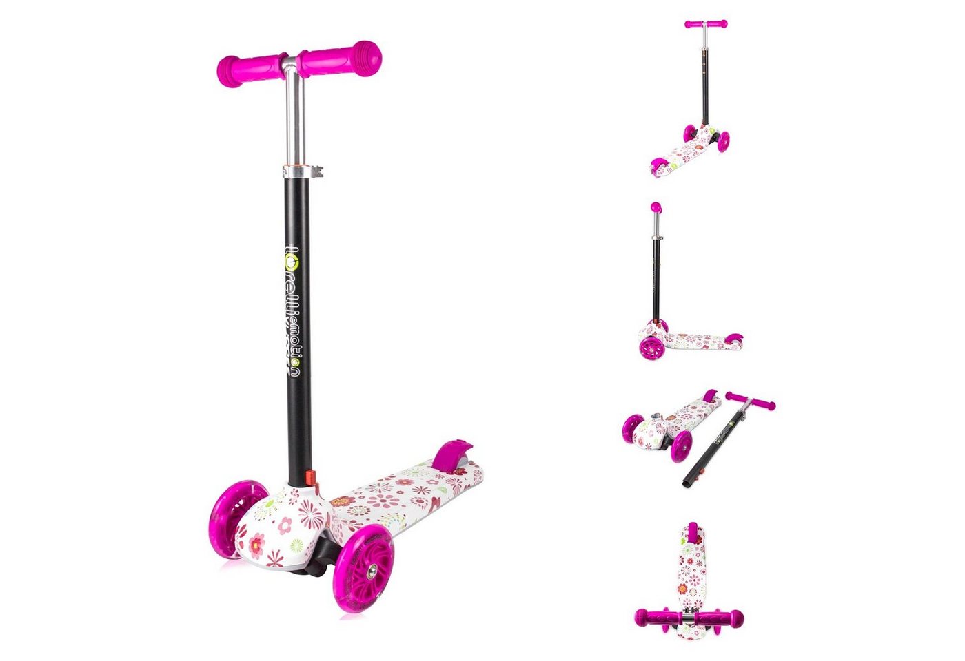 Lorelli Cityroller Kinderroller Yuppee, 3 PU-Räder mit Licht, höhenverstellbar, Bremse von Lorelli