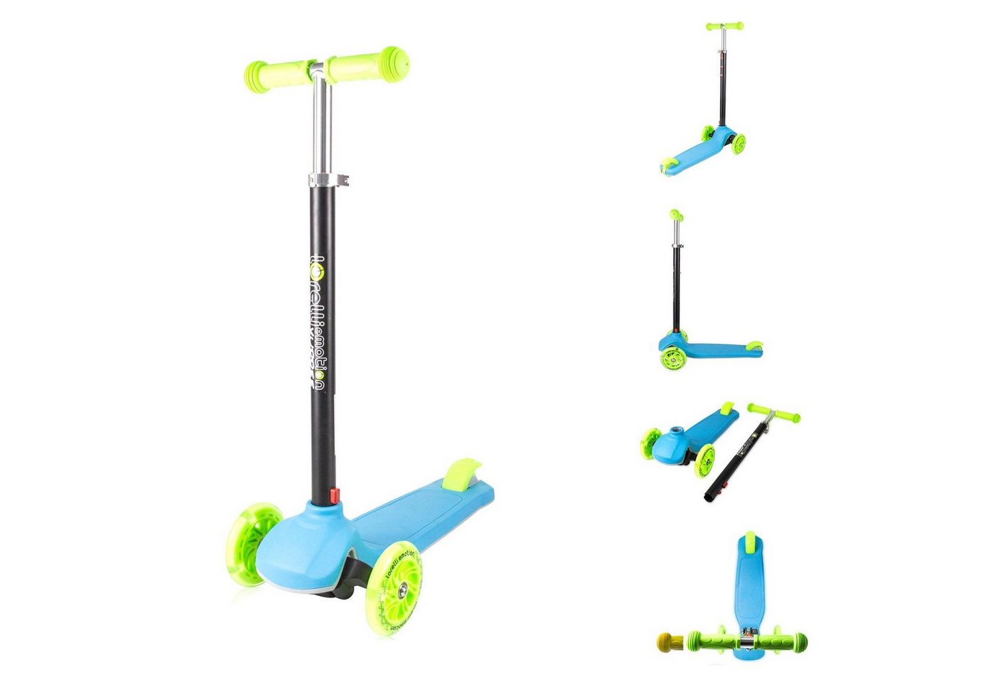 Lorelli Cityroller Kinderroller Yuppee, 3 PU-Räder mit Licht, höhenverstellbar, Bremse von Lorelli