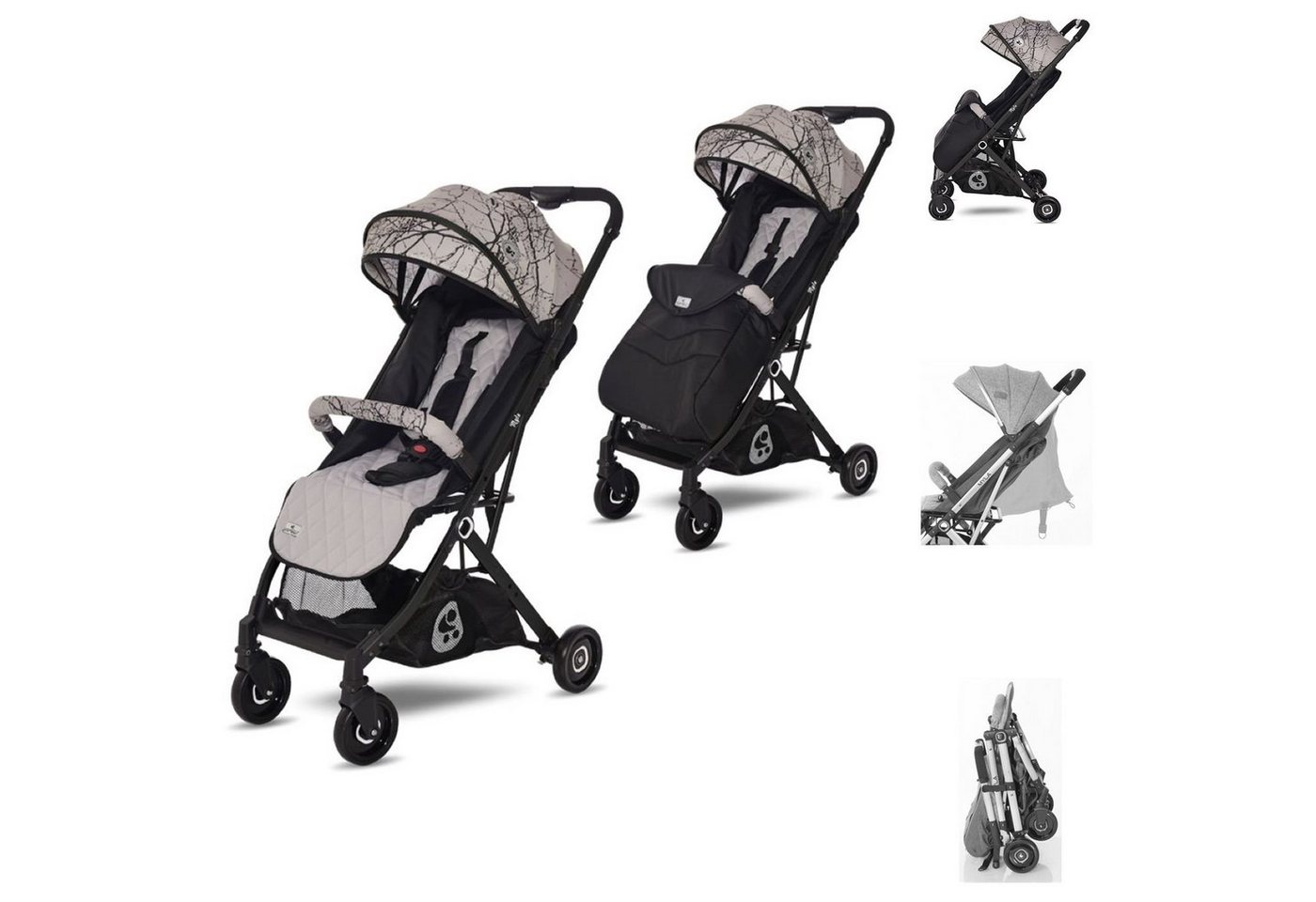 Lorelli Kinder-Buggy Kinderwagen Myla, Aluminiumrahmen Korb Fußsack klappbar mit Zusatzgriff von Lorelli