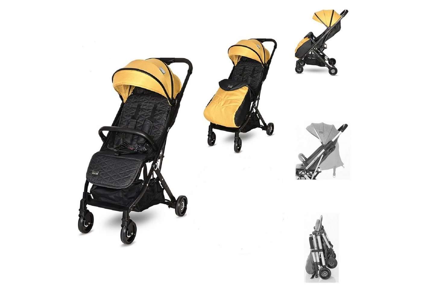 Lorelli Kinder-Buggy Kinderwagen Myla, Aluminiumrahmen Korb Fußsack klappbar mit Zusatzgriff von Lorelli