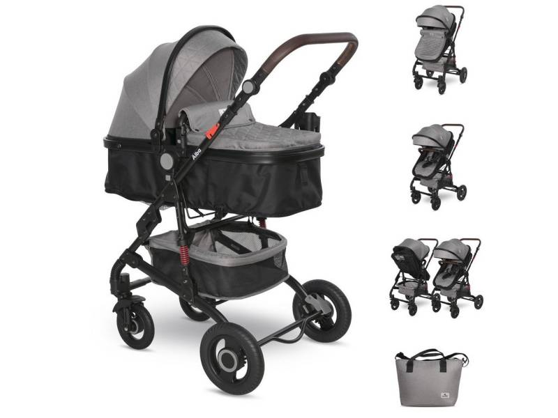 Lorelli Kombi-Kinderwagen Kombikinderwagen 2 in 1 Alba, Adapter umbaubar Wickeltasche Moskitonetz von Lorelli