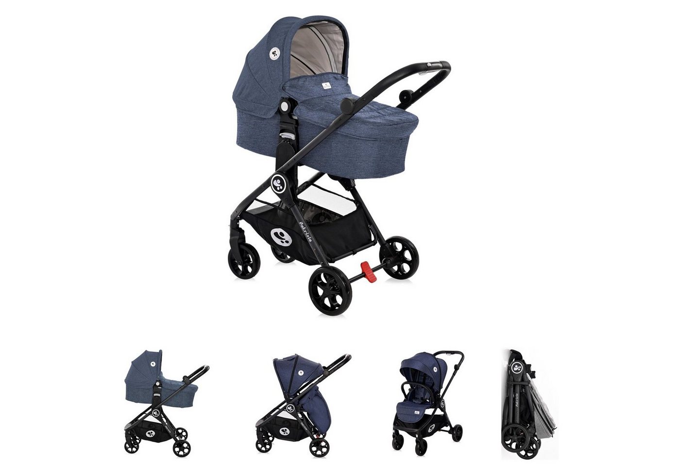 Lorelli Kombi-Kinderwagen Kombikinderwagen 2 in 1 Patrizia, Babywanne, Sportsitz, Sitz umkehrbar von Lorelli