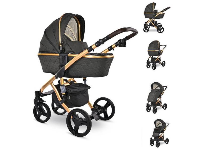 Lorelli Kombi-Kinderwagen Kombikinderwagen Rimini Premium, Sportsitz Tragewanne Moskitonetz verstellbar von Lorelli