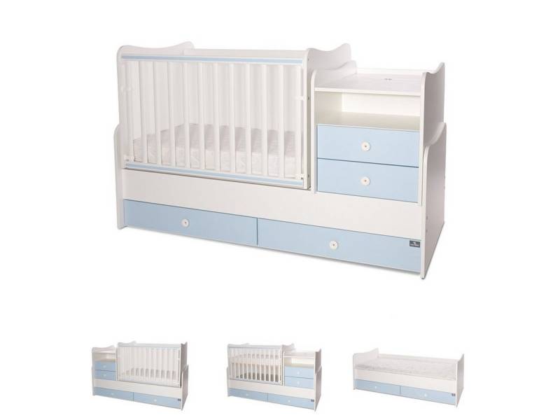 Lorelli Komplettbett Baby- und Kinderbett Combo, umbaubar 2 Kinder gleichzeitig Schaukelfunktion von Lorelli