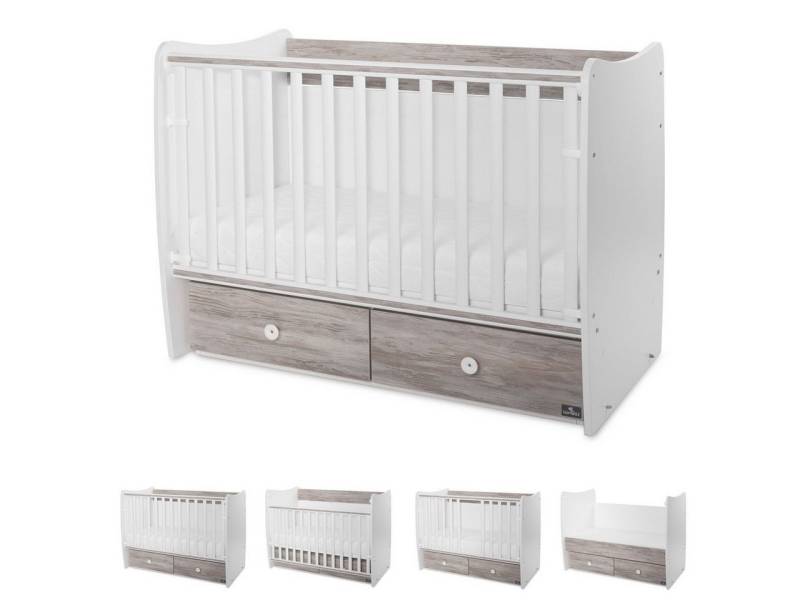 Lorelli Komplettbett Babybett MATRIX NEW Kinderbett, 120 x 60 cm, 2 Ebenen, 2 Schubladen von Lorelli