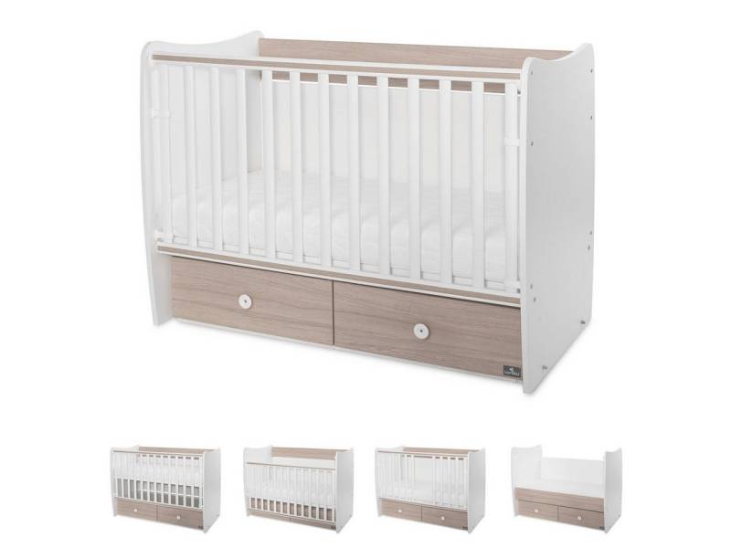 Lorelli Komplettbett Babybett MATRIX NEW Kinderbett, 120 x 60 cm, 2 Ebenen, 2 Schubladen von Lorelli
