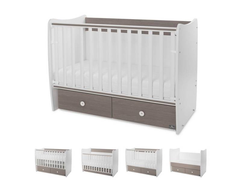 Lorelli Komplettbett Babybett MATRIX NEW Kinderbett, 120 x 60 cm, 2 Ebenen, 2 Schubladen von Lorelli