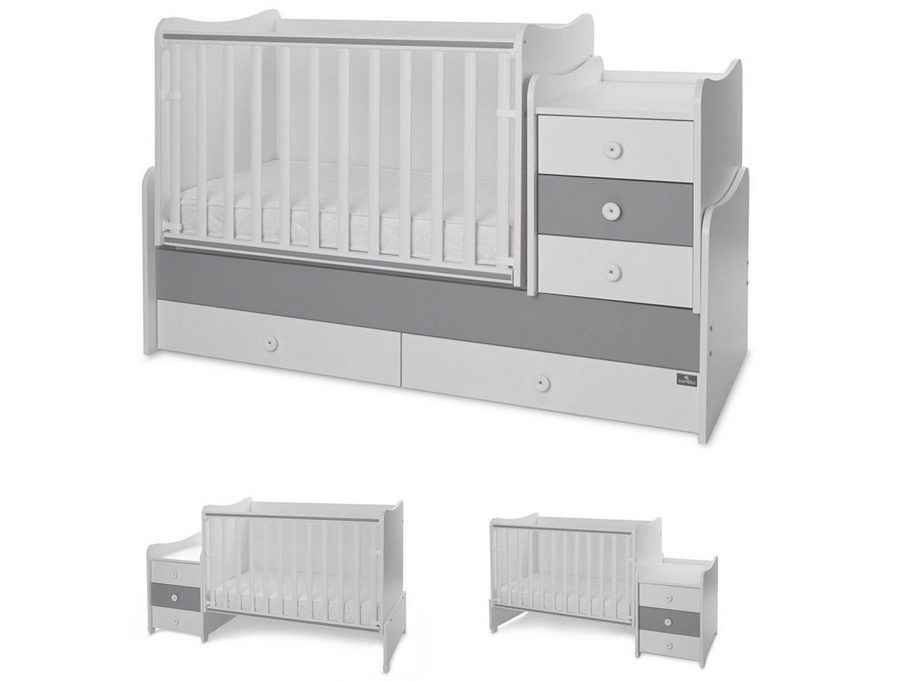 Lorelli Komplettbett Babybett Maxi Plus New, Schaukelfunktion Jugendbett Schrank Schreibtisch von Lorelli