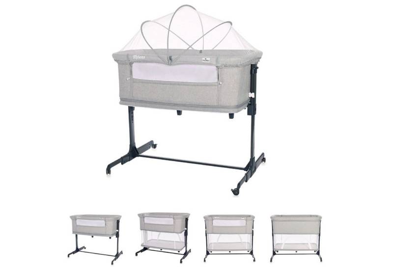 Lorelli Komplettbett Babybett Milano 2 in 1, ab Geburt Matratze höhenverstellbar Moskitonetz von Lorelli