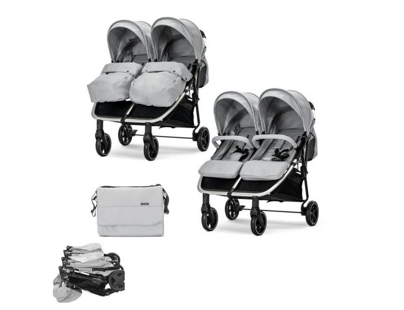 Lorelli Zwillings-Kombikinderwagen Geschwisterkinderwagen Duo, klappbar verstellbar Fußabdeckung Wickeltasche Lorelli Zwillings-Kombikinderwagen Geschwisterkinderwagen Duo, klappbar verstellbar Fußabdeckung Wickeltasche von Lorelli