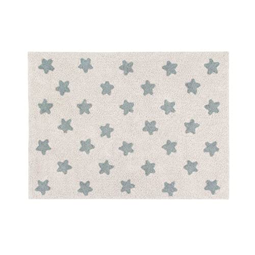 Lorena Canals Baumwollteppich Sternmotiv blau - 120 x 160 cm von Lorena Canals