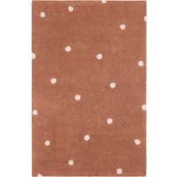 Lorena Canals - Mini Dot Teppich, 100 x 150 cm, chestnut / natur von Lorena Canals