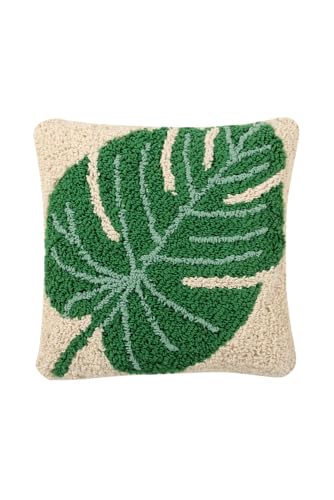 Lorena Canals Monstera Kissen, Baumwolle, Polyester, Grün, 38 x 38 x 30 cm von Lorena Canals