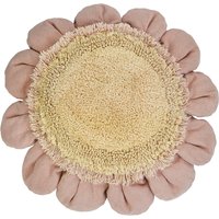 Lorena Canals - Pink Daisy Bodenkissen, Ø 70 cm, golden / pink / natural / olive von Lorena Canals