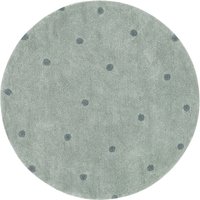 Lorena Canals - Round Dot Teppich, Ø 140 cm, blue sage / vintage blue von Lorena Canals