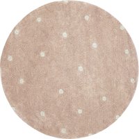 Lorena Canals - Round Dot Teppich, Ø 140 cm, rose / natur von Lorena Canals