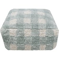 Lorena Canals - Vichy Pouf, 40 x 40 cm, salbei blau von Lorena Canals