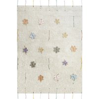 Lorena Canals - Wildflower Spielteppich mit Spielzubehör, 120 x 160 cm, natur / vintage nude / vintage blue von Lorena Canals