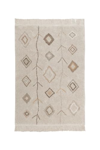 Lorena Canals waschbarer Teppich für Kinderzimmer KAAROL EARTH in erdigen Farben.Handgefertigt in rechteckiger Form mit kurzem Flor aus natürlicher Baumwolle und ungiftigen Farbstoffen-Größe:200x140cm von Lorena Canals