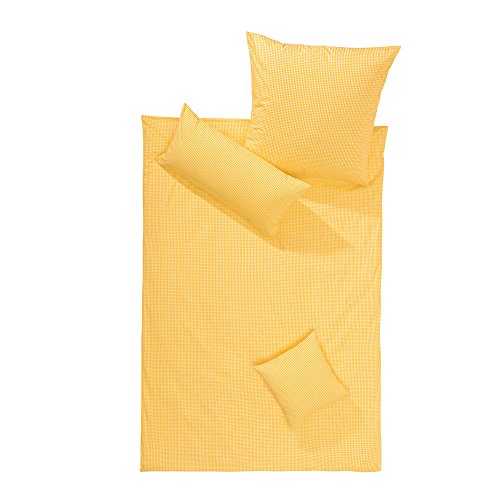 Lorena Batist Bettwäsche Basel Mini-Karo gelb 1 Bettbezug 135 x 200 cm + 1 Kissenbezug 80 x 80 cm von Lorena Textil