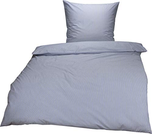 Lorena Mako Batist Bettwäsche Basel Mini Steifen Dunkelblau, 135x200 + 80x80cm, 100% Baumwolle Lorena Mako Batist Bettwäsche Basel Mini Steifen Dunkelblau, 135x200 + 80x80cm, 100% Baumwolle von Lorena Textil