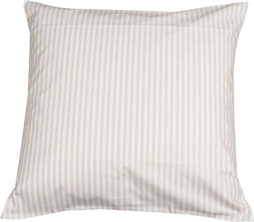 Lorena Mako Batist Kissen Bezug Basel Mini Streifen Beige, 40x80cm, 100% Baumwolle von Lorena Textil
