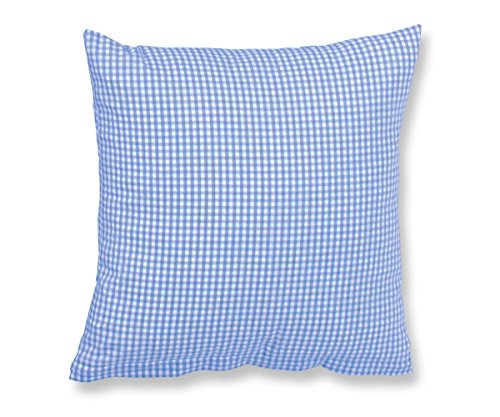 Lorena Mako-Batist Kissen Bezug Basel Vichykaro (kleines Karo 0,25cm) (Hellblau, 40 cm x 40 cm) von Lorena Textil