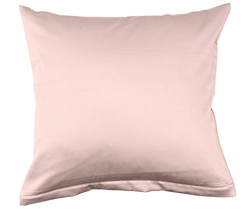 Lorena Uni Classic Mako-Satin Kissen Bezug einfarbig Baumwolle (Alabaster, 35 cm x 40 cm) von Lorena Textil